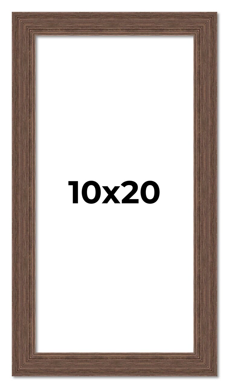 10x20 Wide Barnwood Picture Frame with UV-Resistant Acrylic & Acid Free Backing, Available in 6 Paint Finishes - Grey, Brown, White, and Black